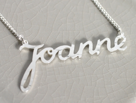 heart tattoo personalised name necklace