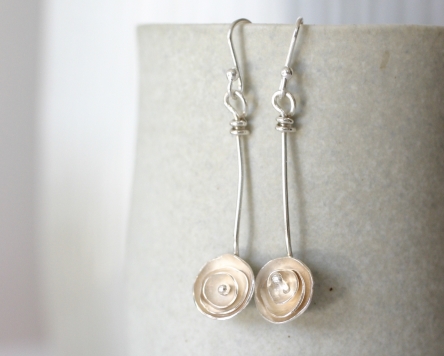dangly wild rose earrings (long)