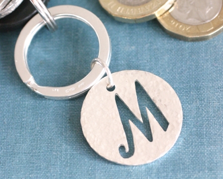 chunky silver keyring (hammered)