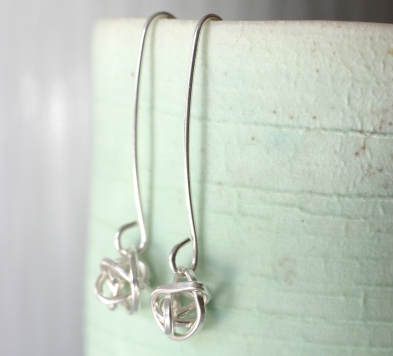 silver knot earrings