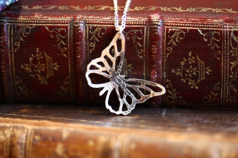 silver butterfly pendant