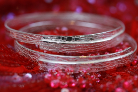 silver lace bangle - thin