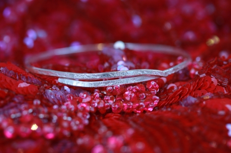 silver lace bangle - wire