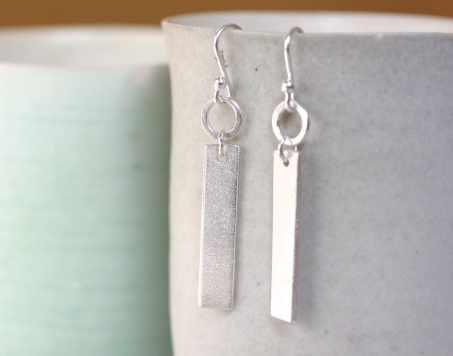 simple matt silver earrings